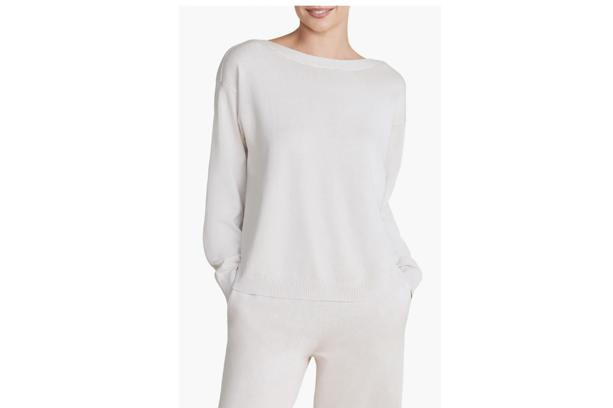 A model in a long sleeve top