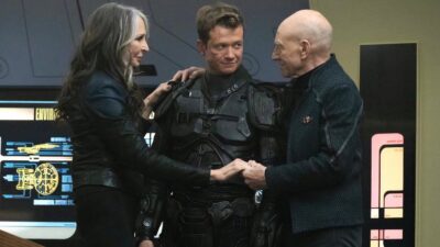 Beverly and Jack Crusher and Picard