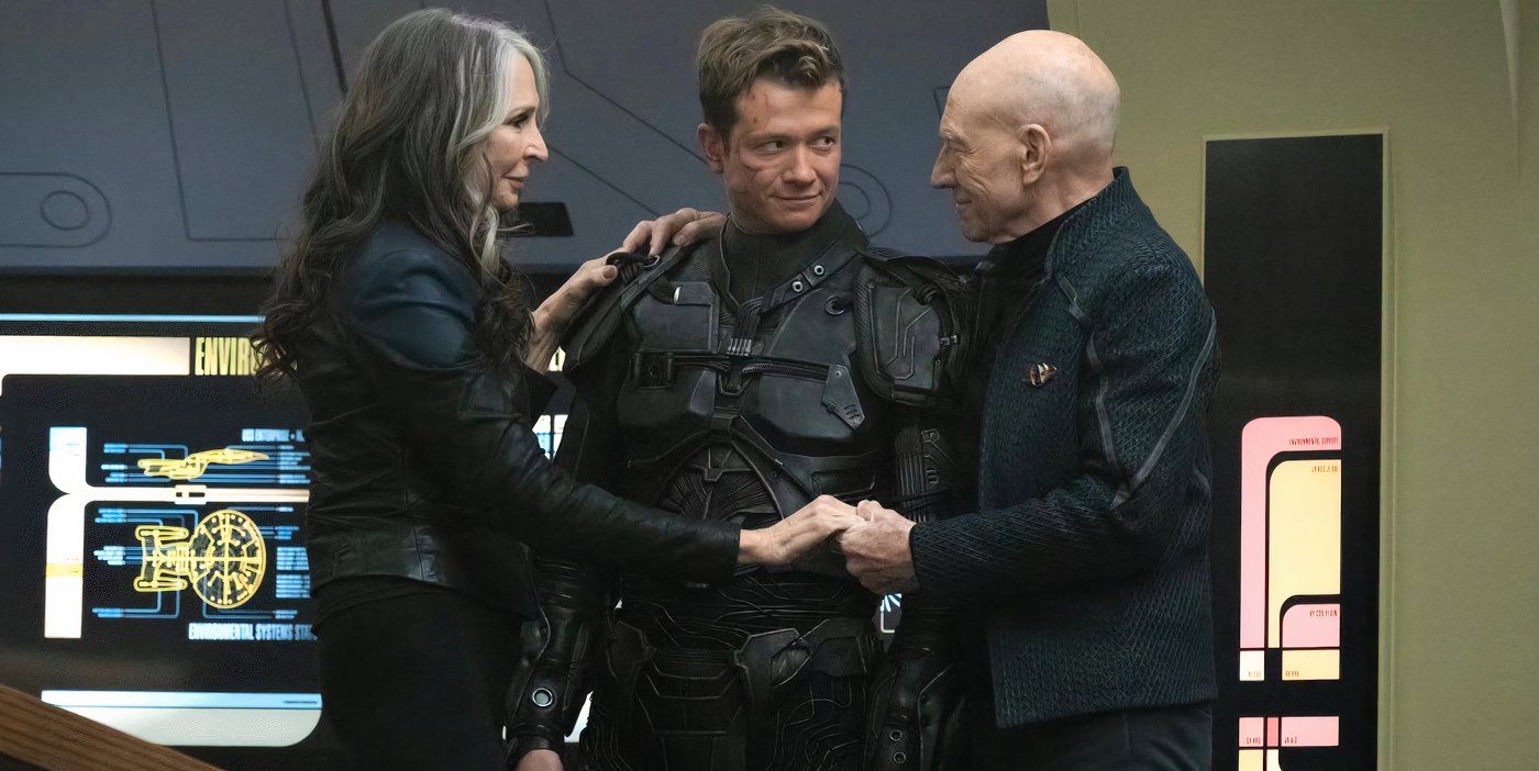 Beverly and Jack Crusher and Picard
