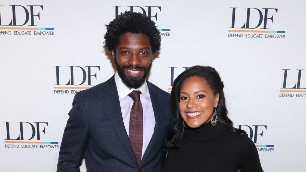 Sheinelle Jones and Uche Ojeh attend the NAACP LDF 33rd National Equal Justice Awards Dinner at Cipriani 42nd Street on November 07, 2019 in New York City.