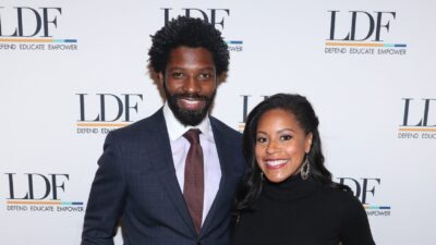 Sheinelle Jones and Uche Ojeh attend the NAACP LDF 33rd National Equal Justice Awards Dinner at Cipriani 42nd Street on November 07, 2019 in New York City.