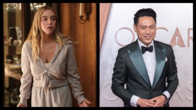 (Left) Sydney Sweeney in 'Euphoria.' Photograph by Eddy Chen/HBO. (Right) Jon M. Chu arrives on the red carpet of the 97th Oscars® at the Dolby® Theatre at Ovation Hollywood on Sunday, March 2, 2025. Credit/Provider: Etienne Laurent / The Academy. Copyright: ©A.M.P.A.S.