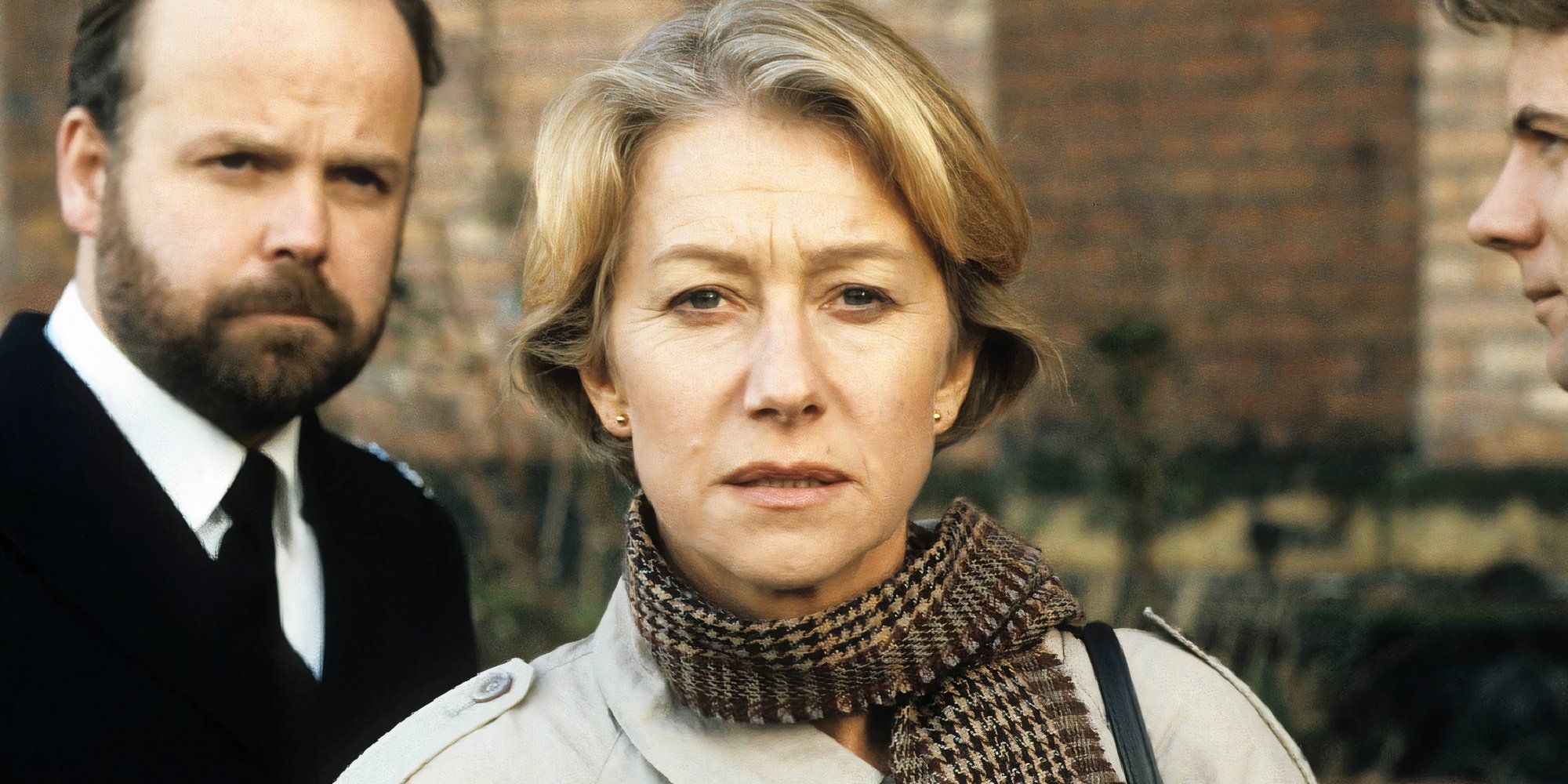 Helen Mirren in Prime Suspect looking at the camera.