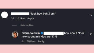 Hilaria Baldwin claps back at body shamers