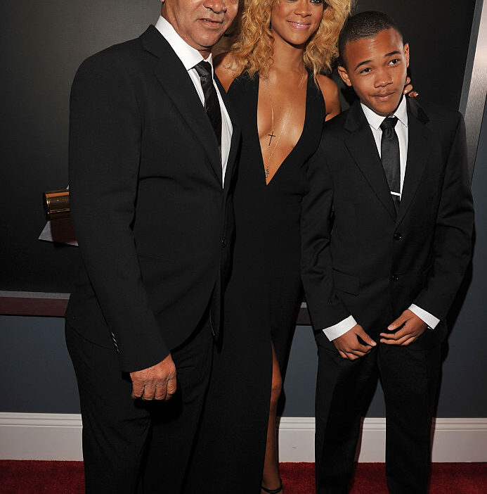 RIhanna and Ronald Fenty attend The 54th Annual GRAMMY Awards - Red Carpet