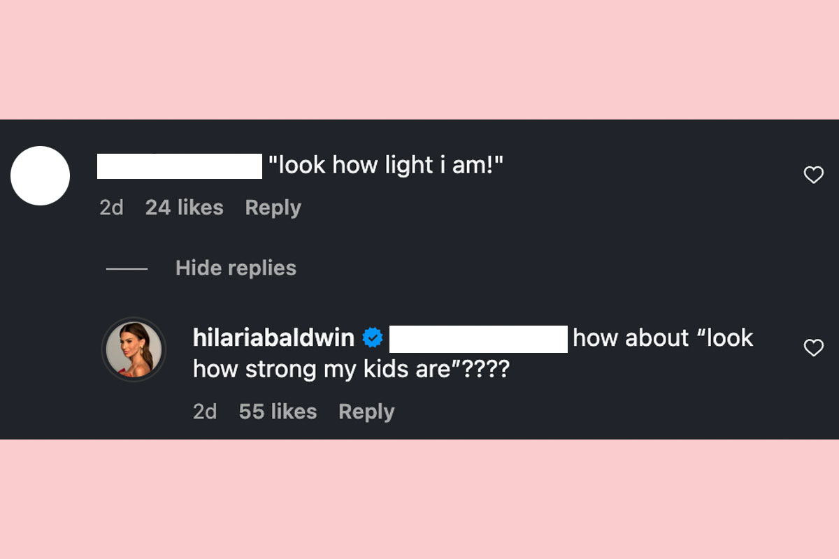 Hilaria Baldwin claps back at body shamers