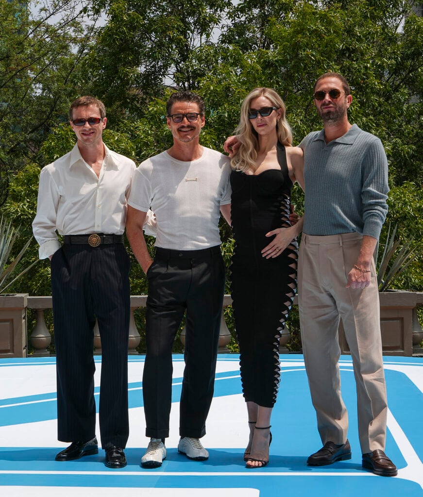 Ebon Moss-BachRach, Joseph QUinn, Pedro Pascal and Vanessa Kirby during the 'Fantastic Four: First Steps' meet & greet