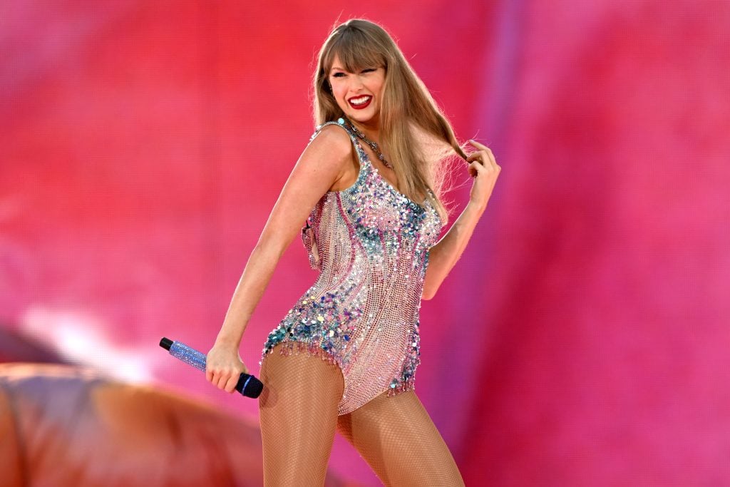 Taylor Swift performs on stage during the