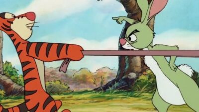 Tigger and Rabbit fighting in The New Adventures of Winnie the Pooh