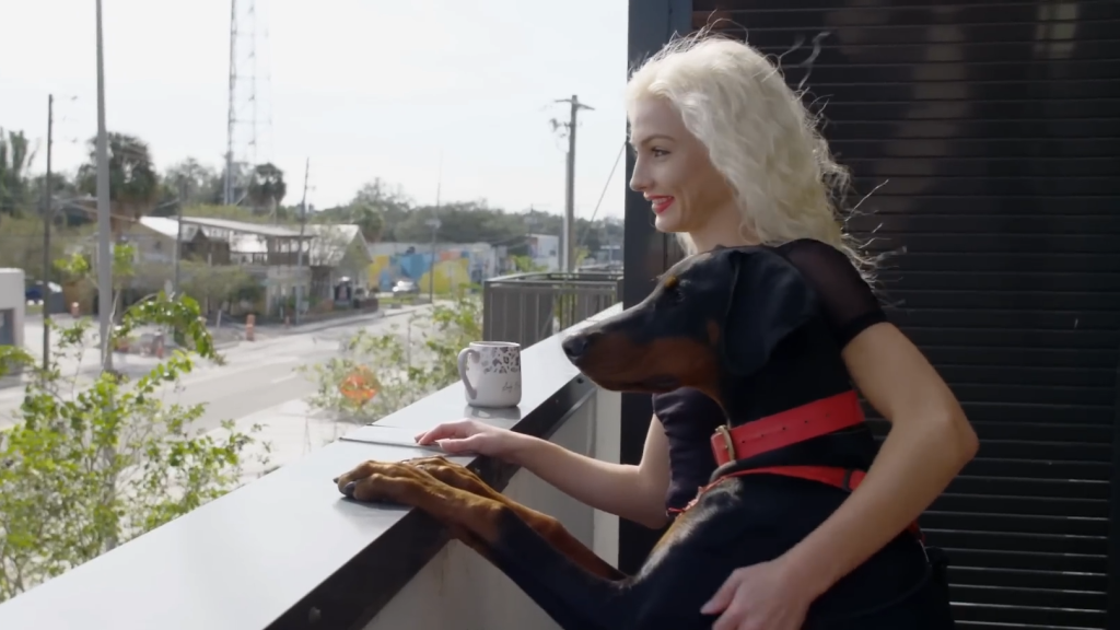 Moriah Plath and her dog, Blackjack.