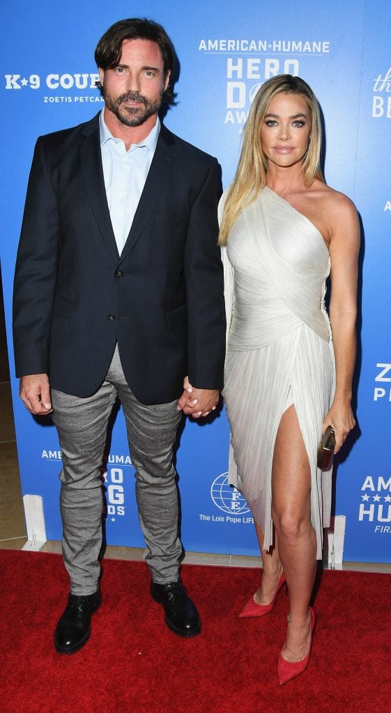 Aaron Phypers and Denise Richards attend American Humane's 2018 American Humane Hero Dog Awards at The Beverly Hilton Hotel on September 29, 2018 in Beverly Hills, California.  