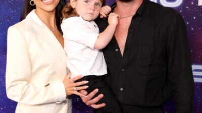 enna Johnson Chmerkovskiy, Rome Valentin Chmerkovskiy and Valentin Chmerkovskiy attend the 'Elio' Los Angeles premiere, June 2025.