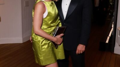 Scarlett Johansson and Colin Jost attends the Cannes Film Festival Air Mail /Warner Brothers Discovery Party at Hotel du Cap-Eden-Roc on May 23, 2023 in Cap d'Antibes, France.